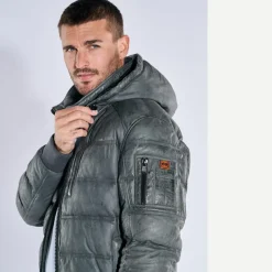 engbers Lederjacke mit abnehmbarer Kapuze