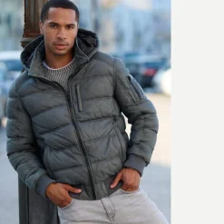 engbers Lederjacke mit abnehmbarer Kapuze