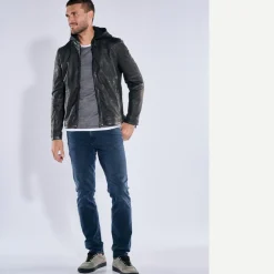 engbers Lederjacke mit abnehmbarer Kapuze