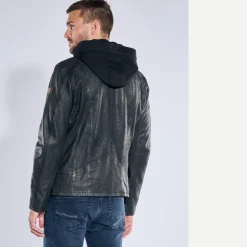 engbers Lederjacke mit abnehmbarer Kapuze