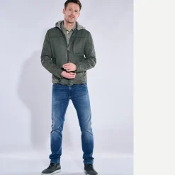 engbers Lederjacke mit abnehmbarer Kapuze