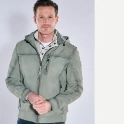 engbers Lederjacke mit abnehmbarer Kapuze