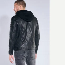 engbers Lederjacke mit Kapuze