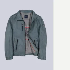engbers Lederjacke mit langem Stehkragen